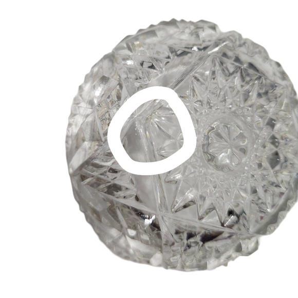 Vintage Cut Glass Dresser/Vanity Jar Textured Glass with Intricate Design - Picture 8 of 14